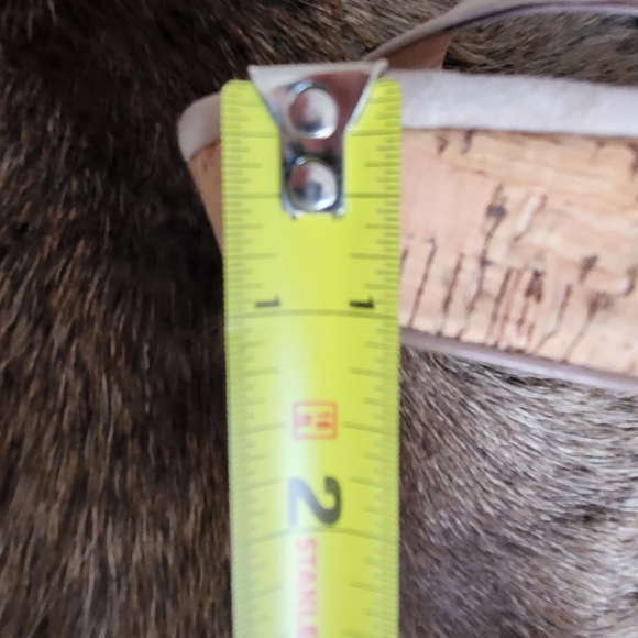 Alex+Alex Taupe Grey Suede Cork Wedge Sandals with Ankle Wrap Tie size 9 - Picture 16 of 16